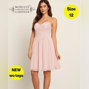 2/for $15 🪩 NEW Blush Pink Strapless Dress - Prom/Wedding/Bridesmaid (Sz 12)
